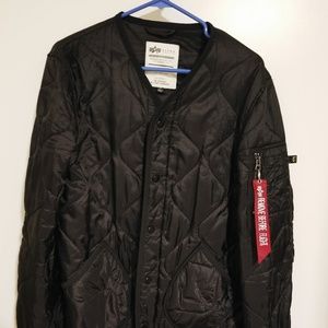 alpha industries quilted bomber jacket